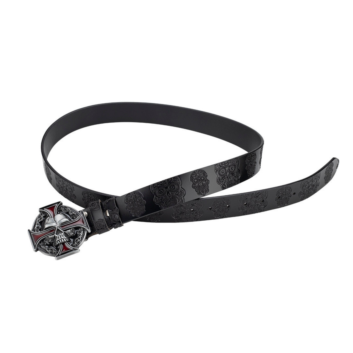 Kurukafa Kabartmalı Retro Unisex Deri Kemer