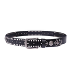 Zımbalı Hip Hop Punk Tarzı Unisex Hakiki Deri Kemer