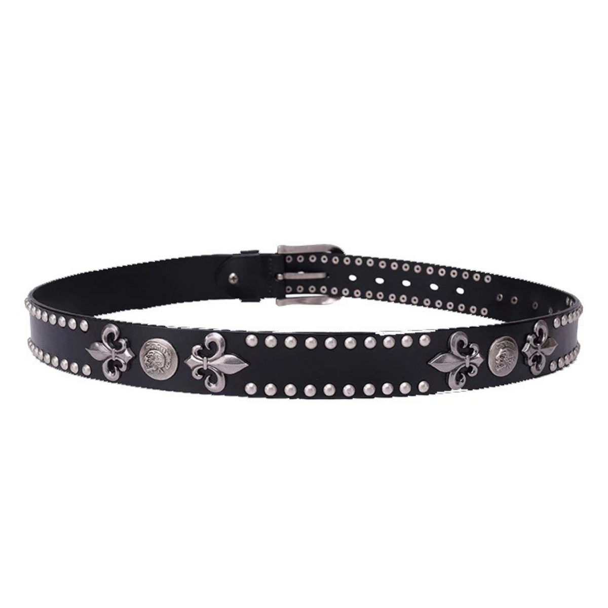 Zımbalı Hip Hop Punk Tarzı Unisex Hakiki Deri Kemer