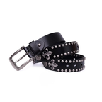 Zımbalı Hip Hop Punk Tarzı Unisex Hakiki Deri Kemer