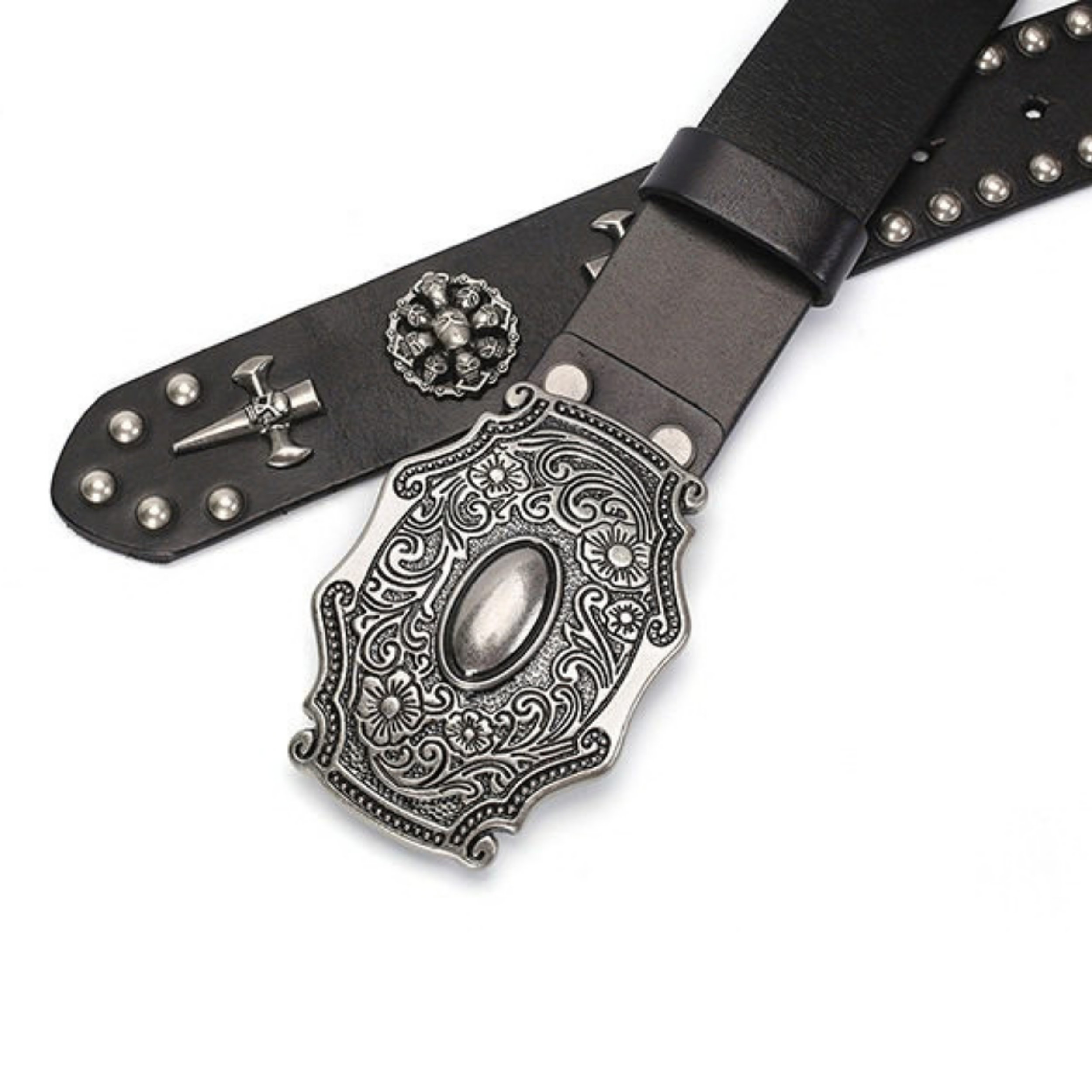 Şövalye Metal Tokalı Punk Tarzı Unisex Deri Kemer
