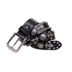 Zımbalı Hip Hop Punk Tarzı Unisex Hakiki Deri Kemer