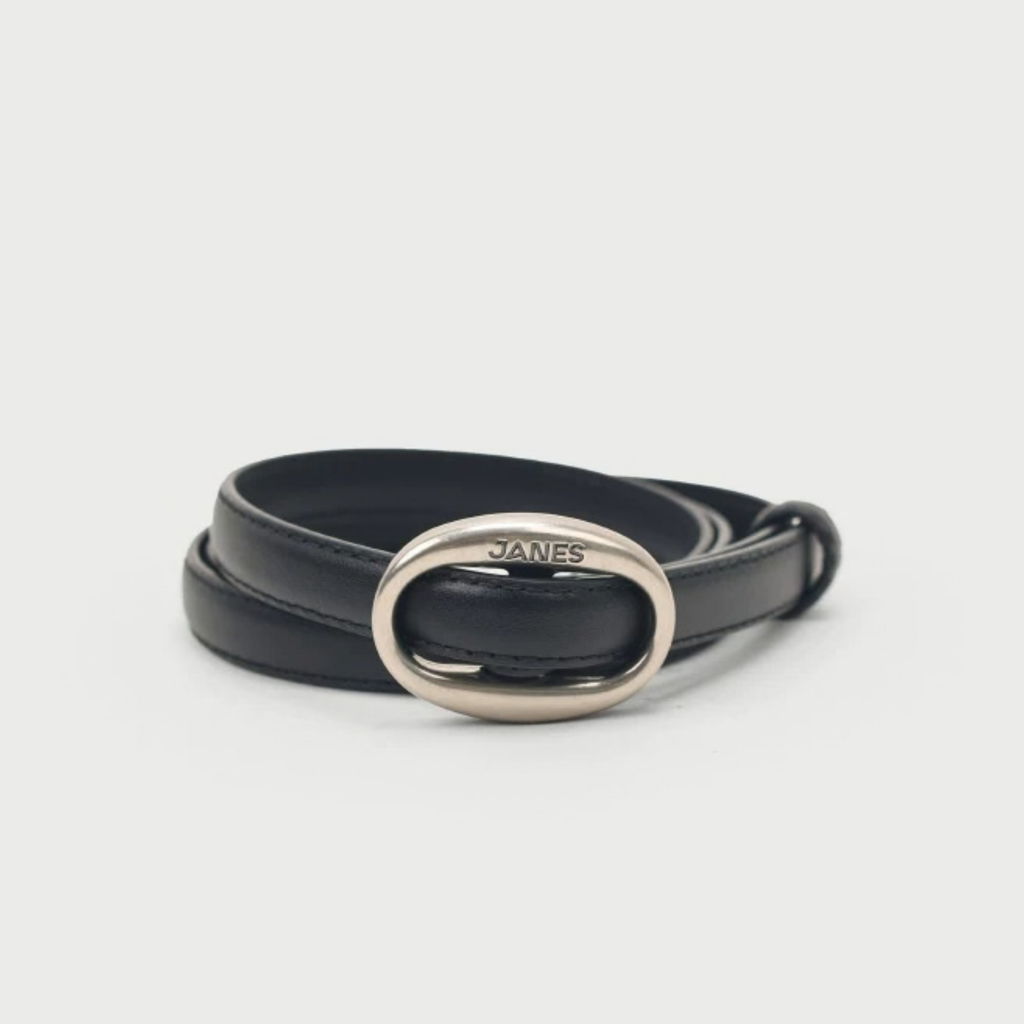 Oval Tokalı Retro İnce Bel Kadın Deri Kemer