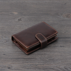 Vintage Çoklu Kart Yuvalı Yatay Katlanır Erkek Deri Cüzdan