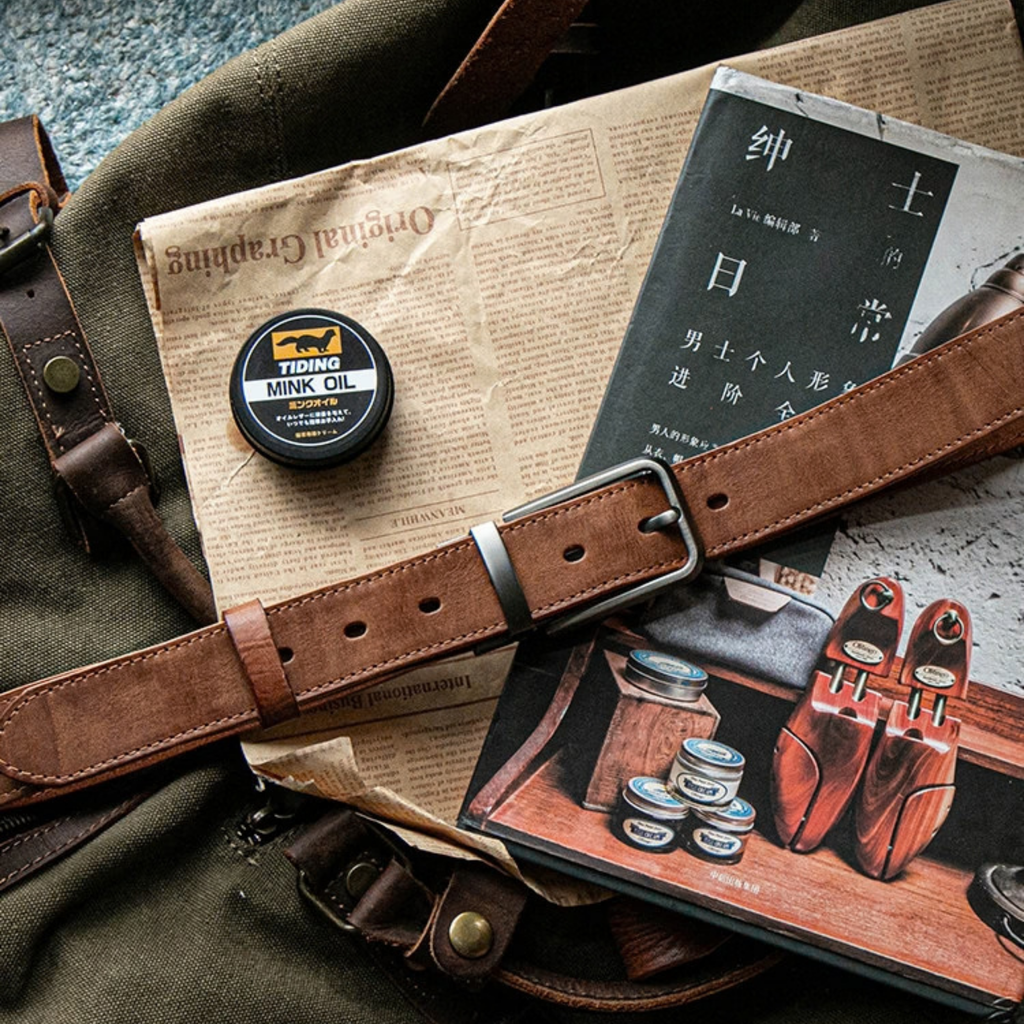 Craftsman Antika Alaşım Tokalı Amekaji Vintage Deri Kemer