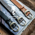 Retro "Heritage 55" Masif Pirinç Tokalı İtalyan Raw Vintage Deri Kemer