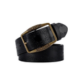 Antik Bronz Tokalı Vintage Kabartmalı Çiçek Desenli Unisex Deri Kemer