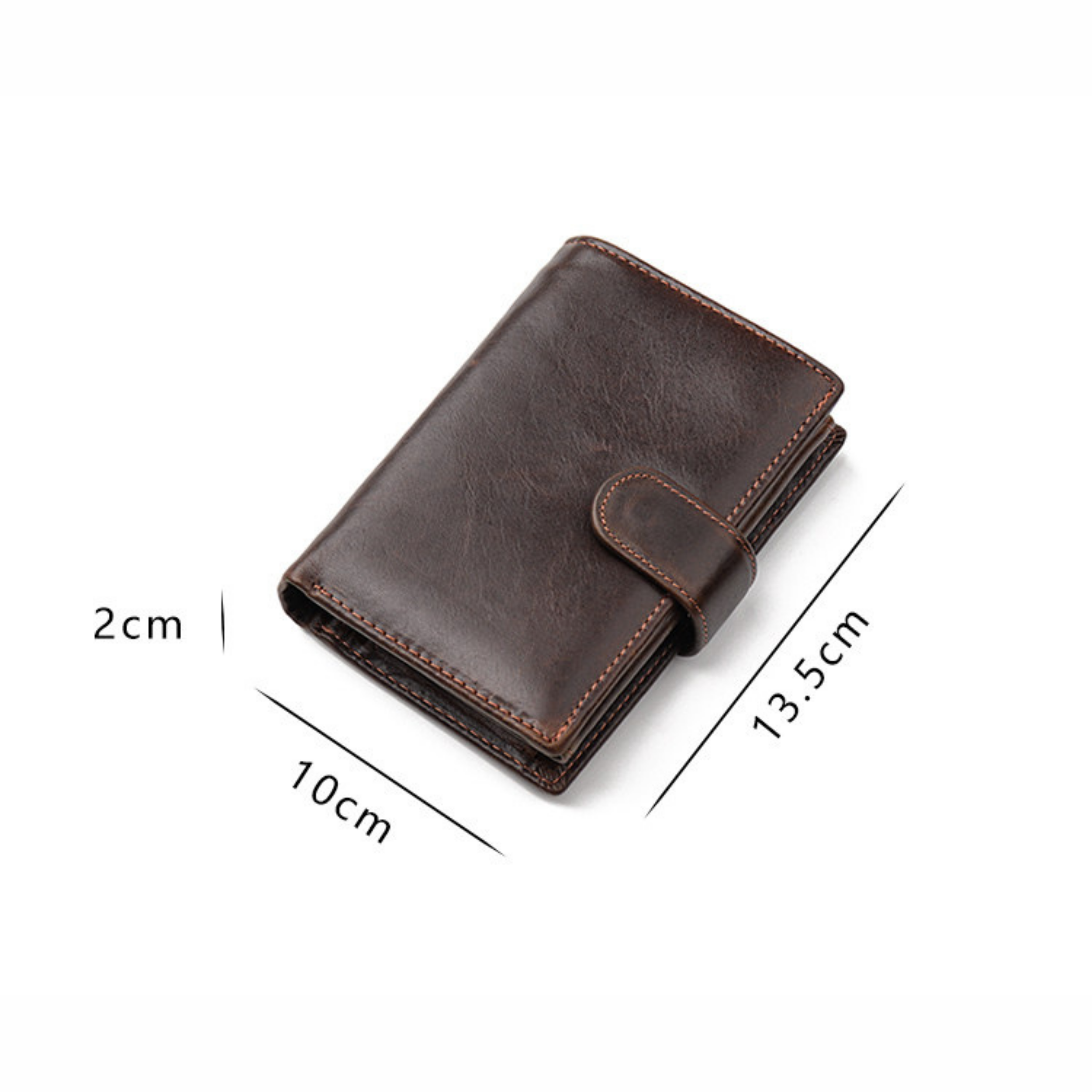 Vintage Çoklu Kart Yuvalı Yatay Katlanır Erkek Deri Cüzdan