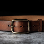 Retro "Heritage 55" Masif Pirinç Tokalı İtalyan Raw Vintage Deri Kemer