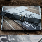Retro "Heritage 55" Masif Pirinç Tokalı İtalyan Raw Vintage Deri Kemer