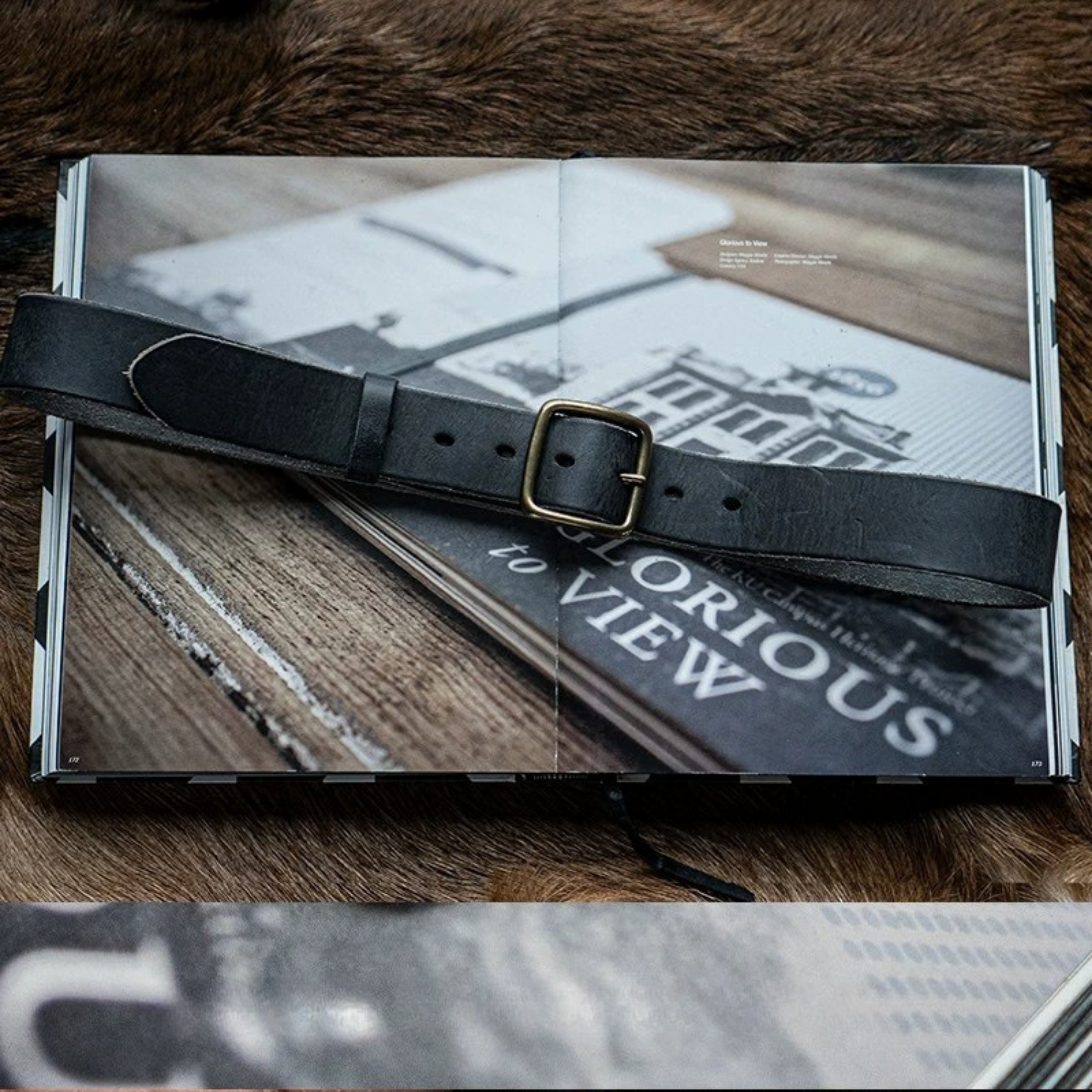 Retro "Heritage 55" Masif Pirinç Tokalı İtalyan Raw Vintage Deri Kemer