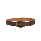Antik Bronz Tokalı Vintage Kabartmalı Çiçek Desenli Unisex Deri Kemer