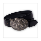 Tiesake M.I.A At Başı Antik Beyaz Bakır Tokalı Erkek Deri Kemer