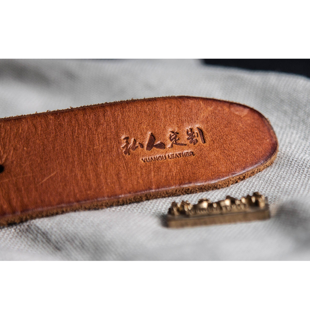 Retro "Heritage 55" Masif Pirinç Tokalı İtalyan Raw Vintage Deri Kemer