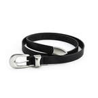 Minimalist Metal Detaylı Unisex İnce Deri Kemer