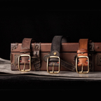 Retro "Heritage 55" Masif Pirinç Tokalı İtalyan Raw Vintage Deri Kemer