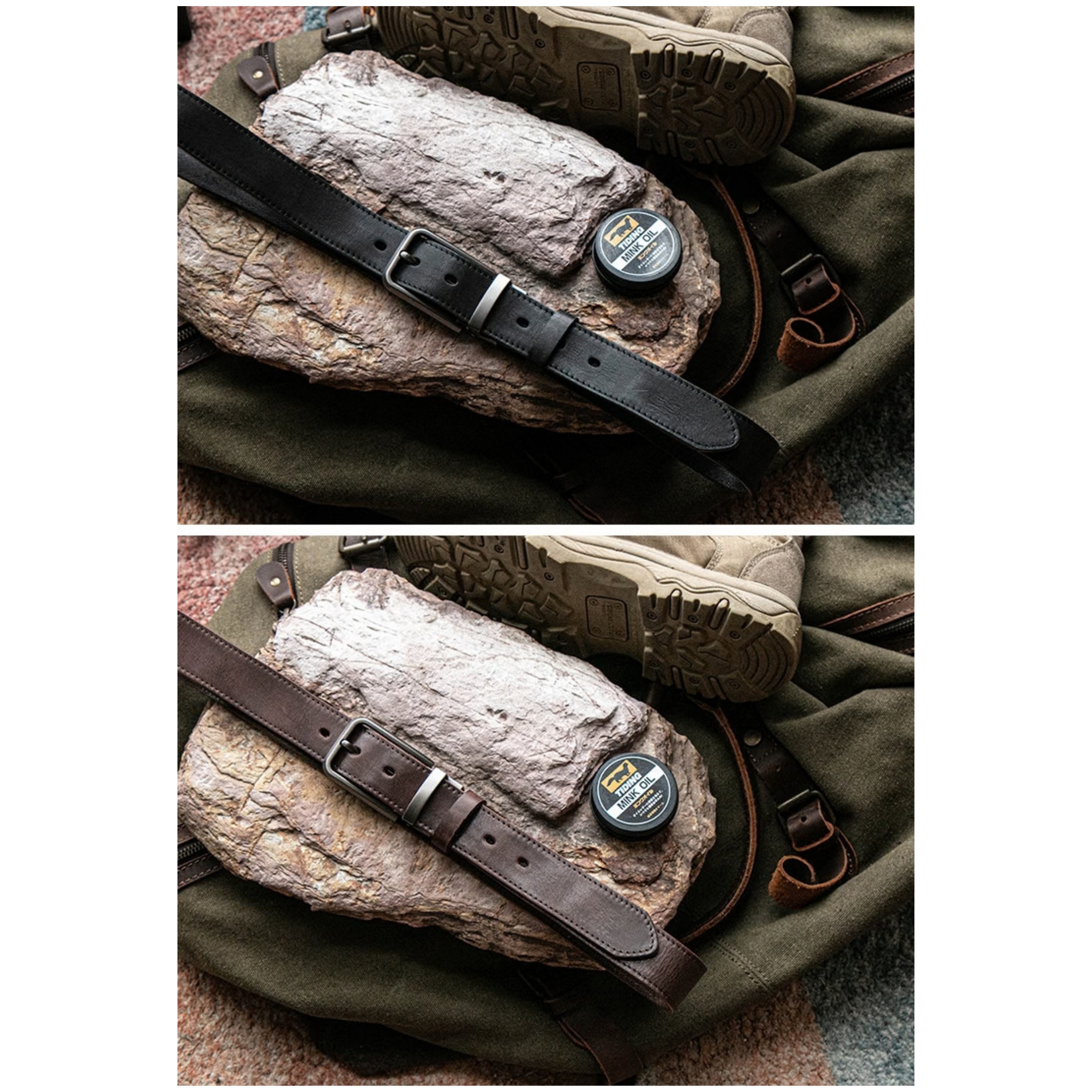 Craftsman Antika Alaşım Tokalı Amekaji Vintage Deri Kemer