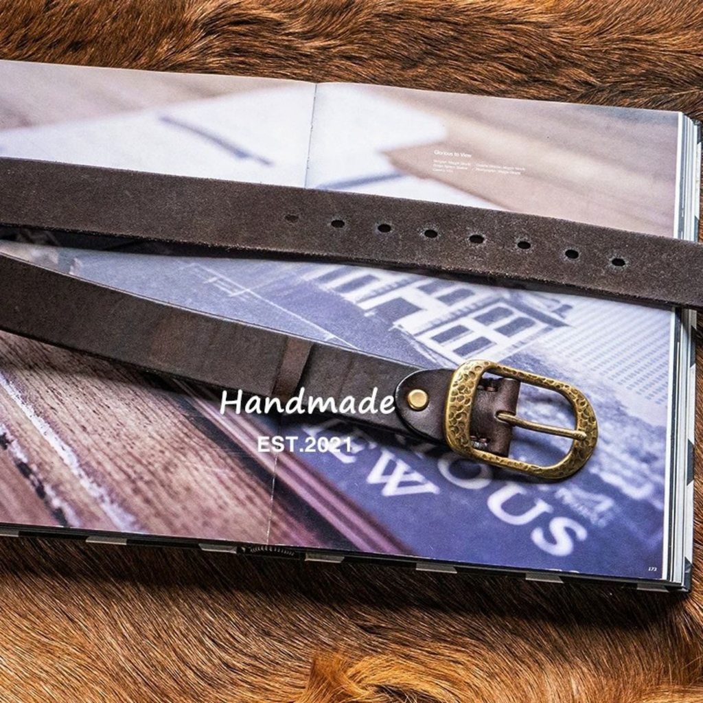 Retro "Heritage 55" Masif Pirinç Tokalı İtalyan Raw Vintage Deri Kemer