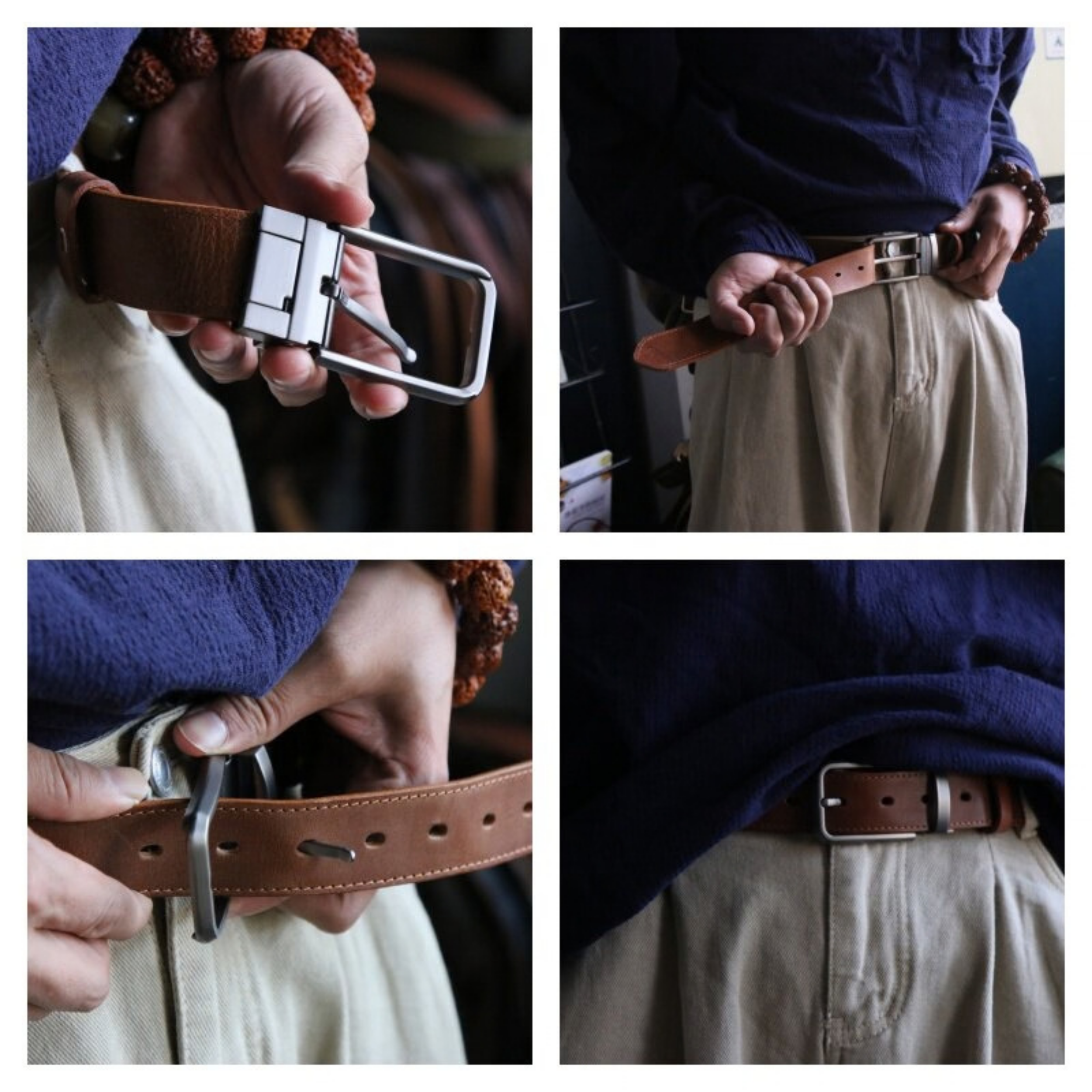Craftsman Antika Alaşım Tokalı Amekaji Vintage Deri Kemer