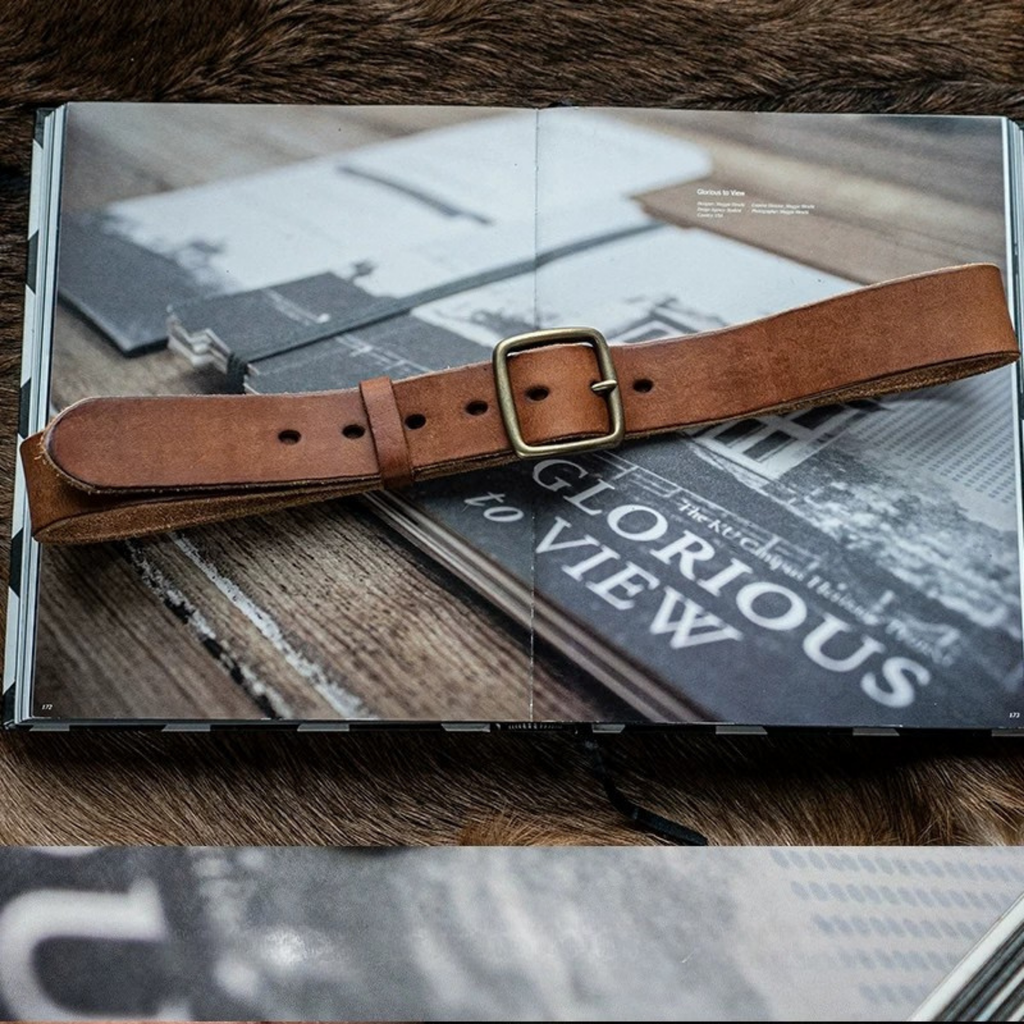 Retro "Heritage 55" Masif Pirinç Tokalı İtalyan Raw Vintage Deri Kemer
