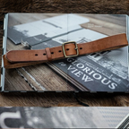 Retro "Heritage 55" Masif Pirinç Tokalı İtalyan Raw Vintage Deri Kemer