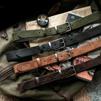 Craftsman Antika Alaşım Tokalı Amekaji Vintage Deri Kemer