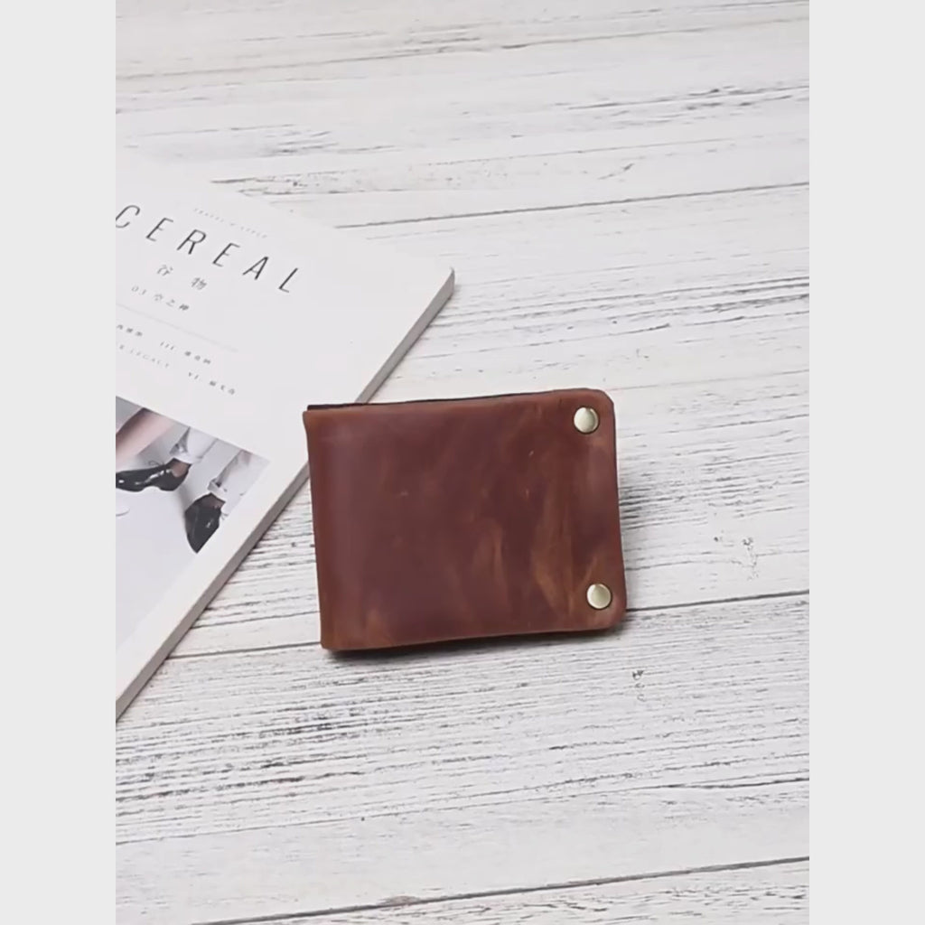 Vintage Crazy Horse El Yapımı Erkek Deri Cüzdan